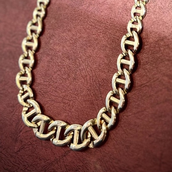 Vintage Mariner Link Chain Necklace. Chunky Statement Necklace Graduated links - Picture 15 of 15
